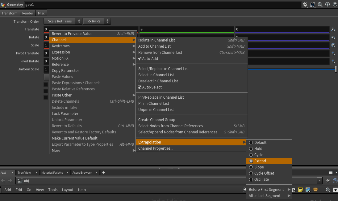 extraploation-menu